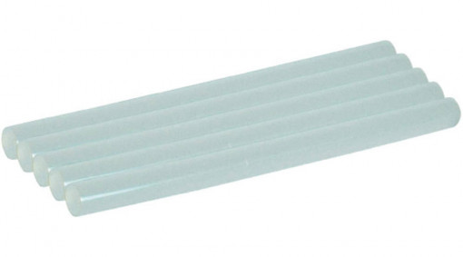 Set 5 baghete subtire de silicon pentru pistol de lipit mic - semitransparent, 7 x 200 mm