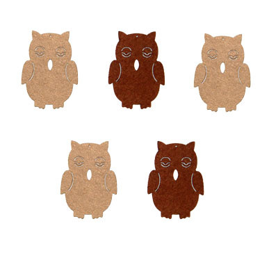 Set 5 figurine din fetru - bufnita, 7cm