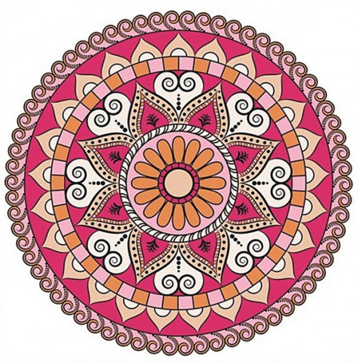 Sticker geam - mandala rosu, 30 x 30 cm