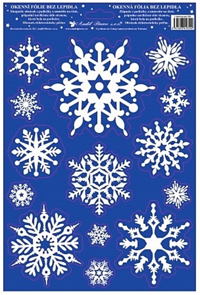 Sticker pentru geam de iarna - fulgi de zapada, 20 x 30 cm