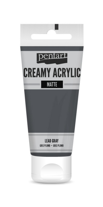 Vopsea acrilica cremoasa mata Pentart 60ml - Gri plumb