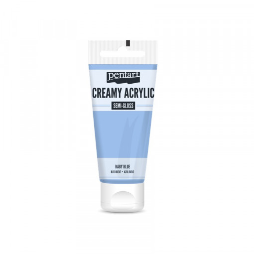 Vopsea acrilica cremoasa semilucioasa 200 ml - Albastru bebe