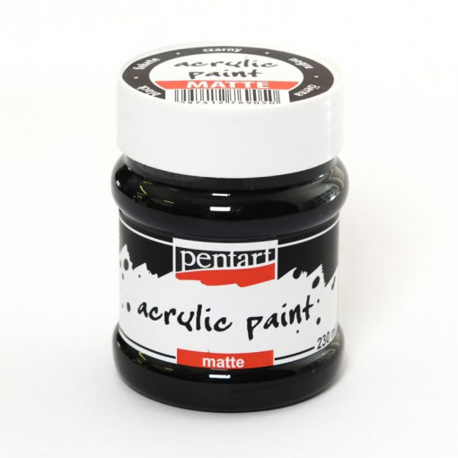 Vopsea acrilica mata Pentart 230 ml - Negru