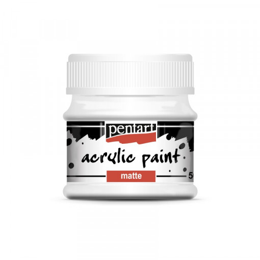Vopsea acrilica mata Pentart 50 ml - Alb titan