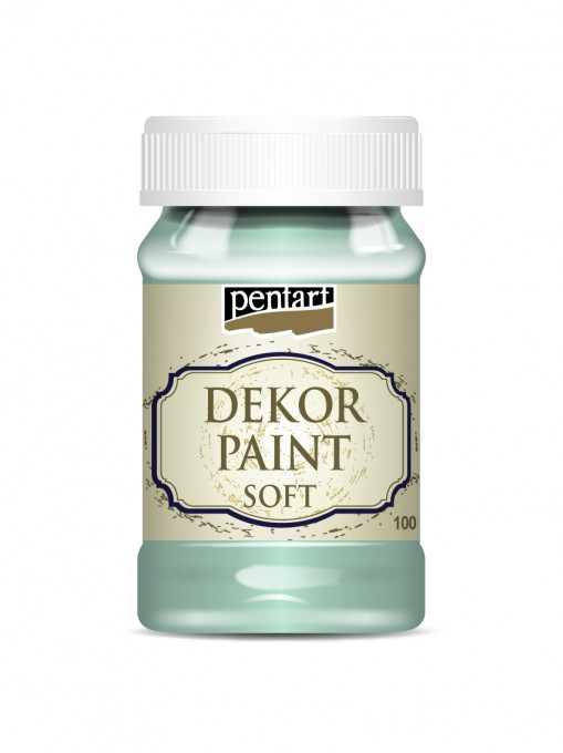 Vopsea decorativa soft Pentart 100ml - Verde menta