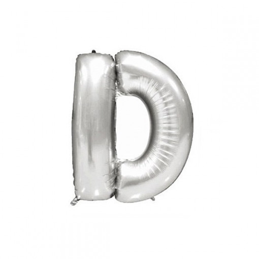 Baloane folie 32" (67cm) argintiu litera D