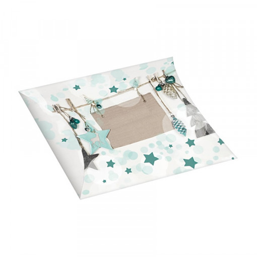 Cutie cadou pliabila, din carton - stelute agatate, 33 x 25 cm