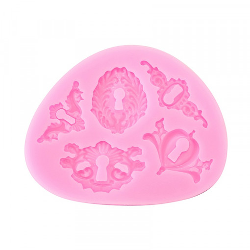 Forma de turnat / modelat din silicon DIY - 5 modele cu gaura de cheie, 10 x 7.5 x 0.7 cm