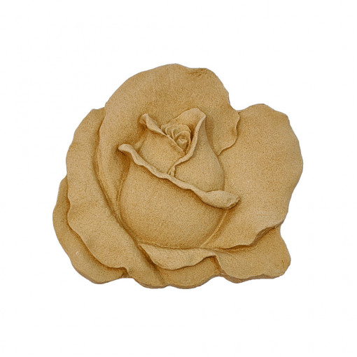 Ornament din lemn termoplastic - trandafir, 8.5 x 10 cm