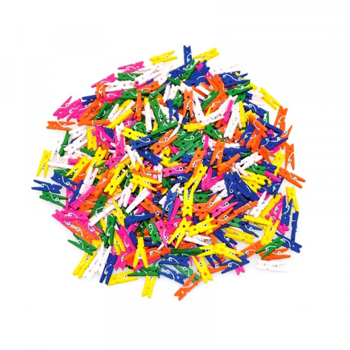 Set 50 clestisori din lemn colorati, 3 x 0.4 cm