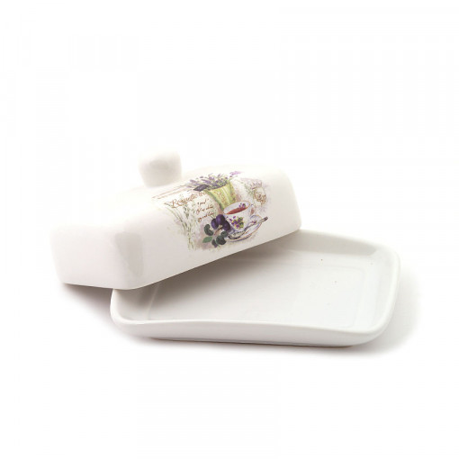 Untiera ceramica cu model lavanda, 17 x 12 x 2.5 cm