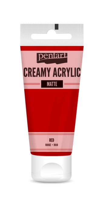 Vopsea acrilica cremoasa mata Pentart 60ml - Rosu
