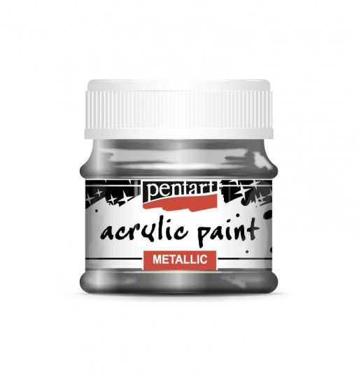 Vopsea acrilica metalizata Pentart 50ml - Grafit