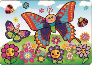 Desen magic la apa - fluturi si flori, 20 x 15 cm