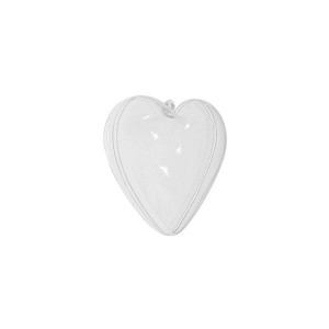 Inima transparenta din plastic, 6 cm