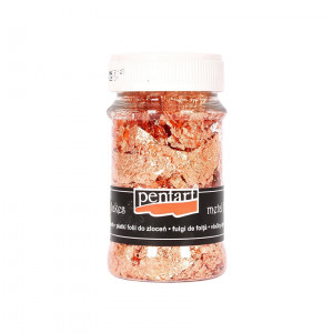 Fulgi de foita fumurie imitatie aur Pentart 1 g - aur, cupru, M2