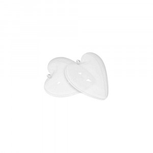 Inima transparenta din plastic, 10 cm