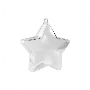 Stea transparenta din plastic, 10 cm