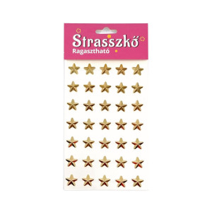 Set 35 strasuri autoadezive aurii - stele, 1.1 cm