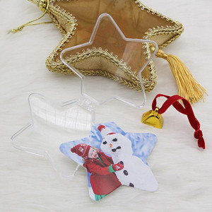Stea transparenta din plastic, 10 cm