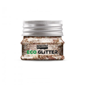 Eco glitter roz-aur, dur - min. 15 g