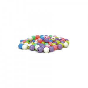 Margele din plastic colorate si gaurite, 20 g, 80 buc/set