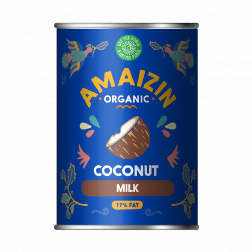 Lapte din nuci de cocos 17% Amaizin, BIO 400ml