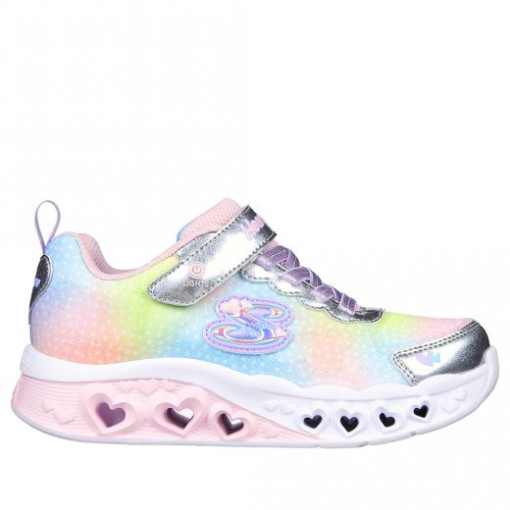 Pantofi sport fete Flutter Heart Lights Simply Silver Multi