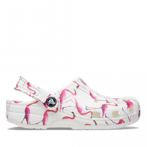 Sandale plaja fete Classic Crocs Pool Party Clog T White