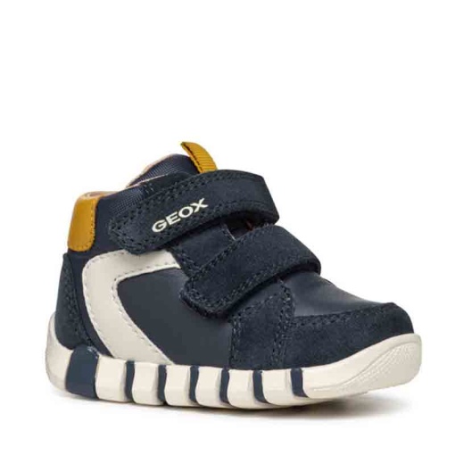 Geox Pantofi sport baieti Iupidoo Boy Navy Ochre B4655B-022BC-CF42Q