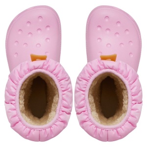 Cizme de zapada impermeabile imblanite fete Crocs Neo Puff Boot Pink Tweed incaltaminte copii bigstep