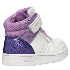 Ghete fete Geox Eclyper Girl White Lavender - vedere din față - B465MA/0BCKC/C1030