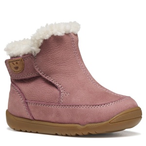 Ghete imblanite fete Macchia Girl Dk Pink Nubuc - B664PC/00033/C8006 - față