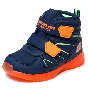 Ghete Water Repelent băieți Skechers Illumi Brights Splash Beams Navy Orange — vedere laterală detaliată