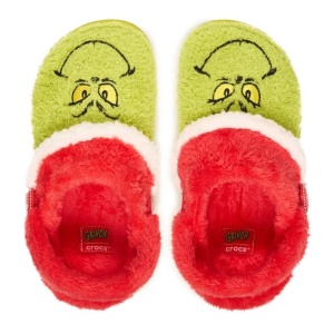 Papuci de casa Crocs Classic The Grinch Lined Clog incaltaminte copii bigstep