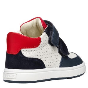 Pantofi băieți Geox Biglia Boy White Navy — vedere din față