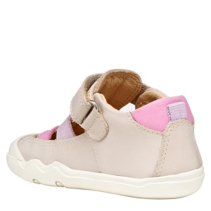 Pantofi decupați fete Geox Steppieup Ivory Pink — vedere din spate