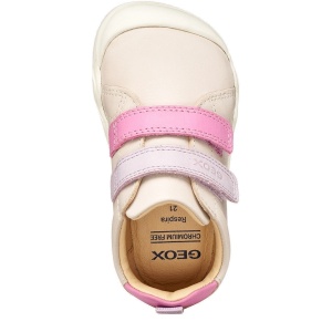 Pantofi fete Geox Steppieup Girl Ivory Dk Pink — vedere de sus
