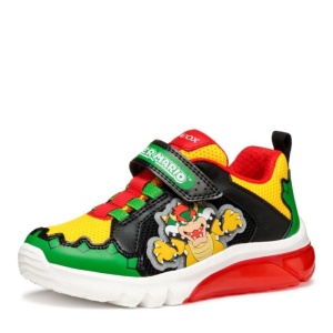 Geox Pantofi sport baieti Ciberdron Boy Green Red J55LBE-01454-C3221