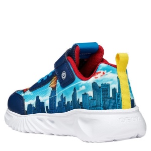 Pantofi sport băieți Geox Assister Boy Navy Lt Blue — vedere din spate