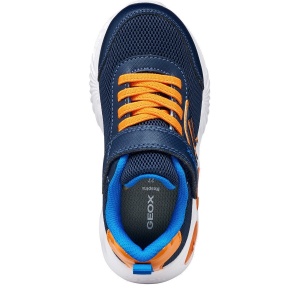 Pantofi sport băieți Geox Assister Boy Navy Orange — vedere de sus