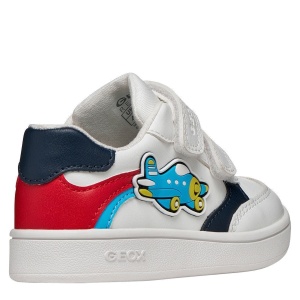 Pantofi sport băieți Geox Eclyper Boy White Red — vedere din față