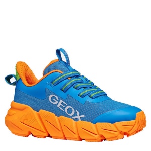Pantofi sport băieți Geox Flexyper Fast Boy Lt Blue Orange — vedere în perspectivă