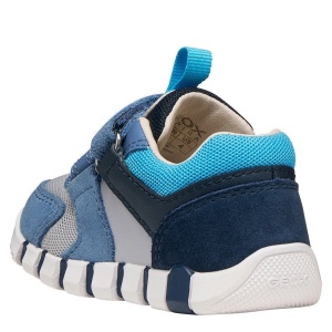 Pantofi sport băieți Geox Iupidoo Boy Dk Sky Lt Grey — vedere din spate
