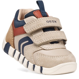 Pantofi sport băieți Geox Iupidoo Boy Lt Taupe/Orange - B3555D/05422/C6181 - unghi