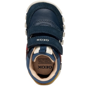 Pantofi sport băieți Geox Iupidoo Boy Navy Dk Red — vedere de sus
