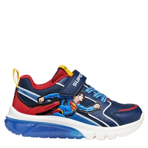Pantofi sport băieți Geox J Ciberdron Superman Blue Red