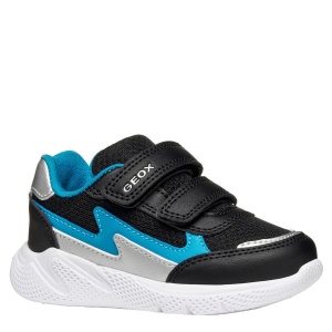 Pantofi sport băieți Geox Sprintye Boy Black Sky — vedere în perspectivă