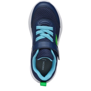 Pantofi sport băieți Geox Sprintye Boy Navy Light Green — vedere de sus