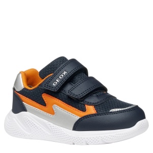 Pantofi sport băieți Geox Sprintye Boy Navy Orange — vedere în perspectivă